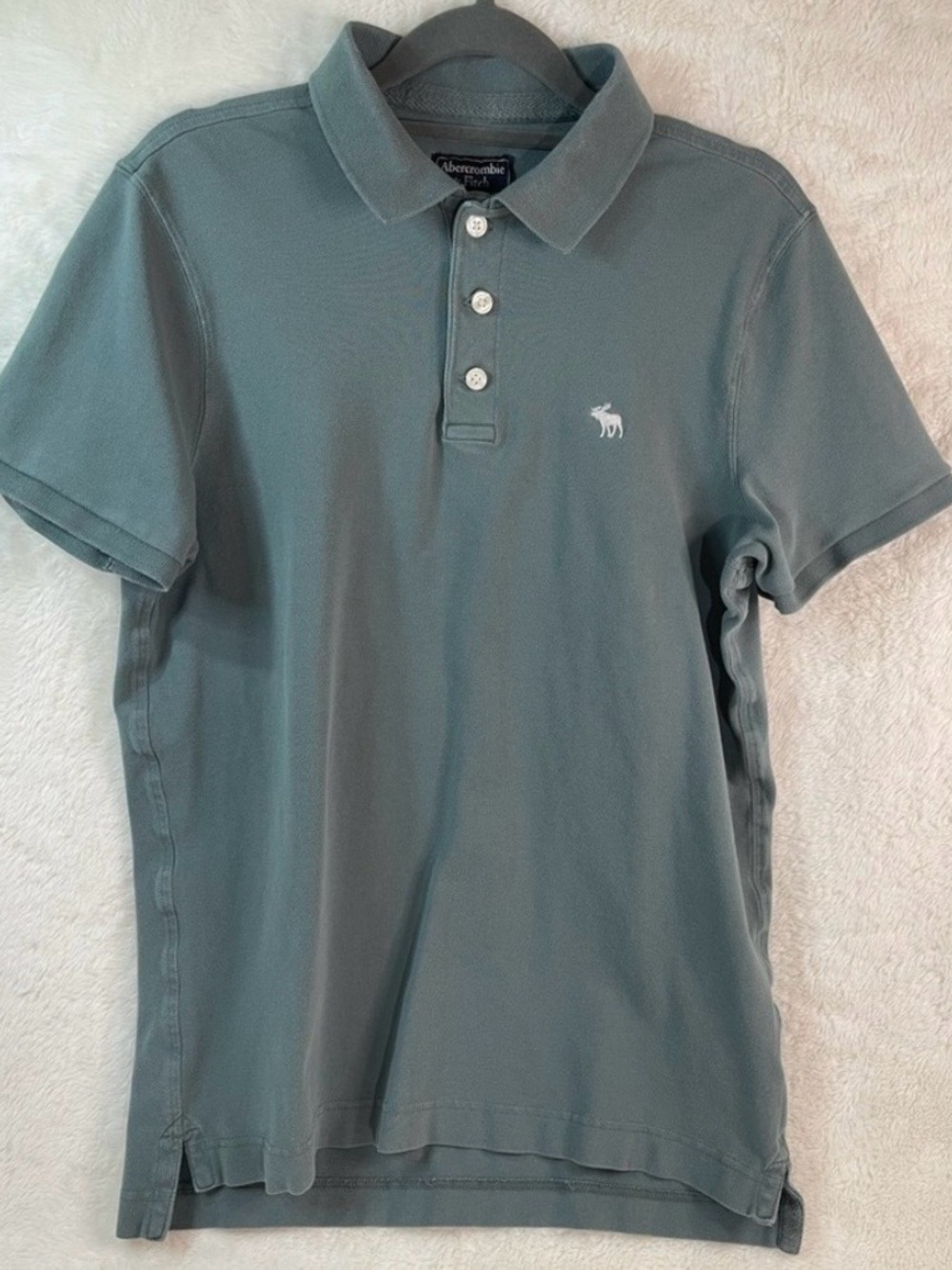 Abercrombie & Fitch Green Polo Shirt Men’s Size M Classic Logo Cotton Casual